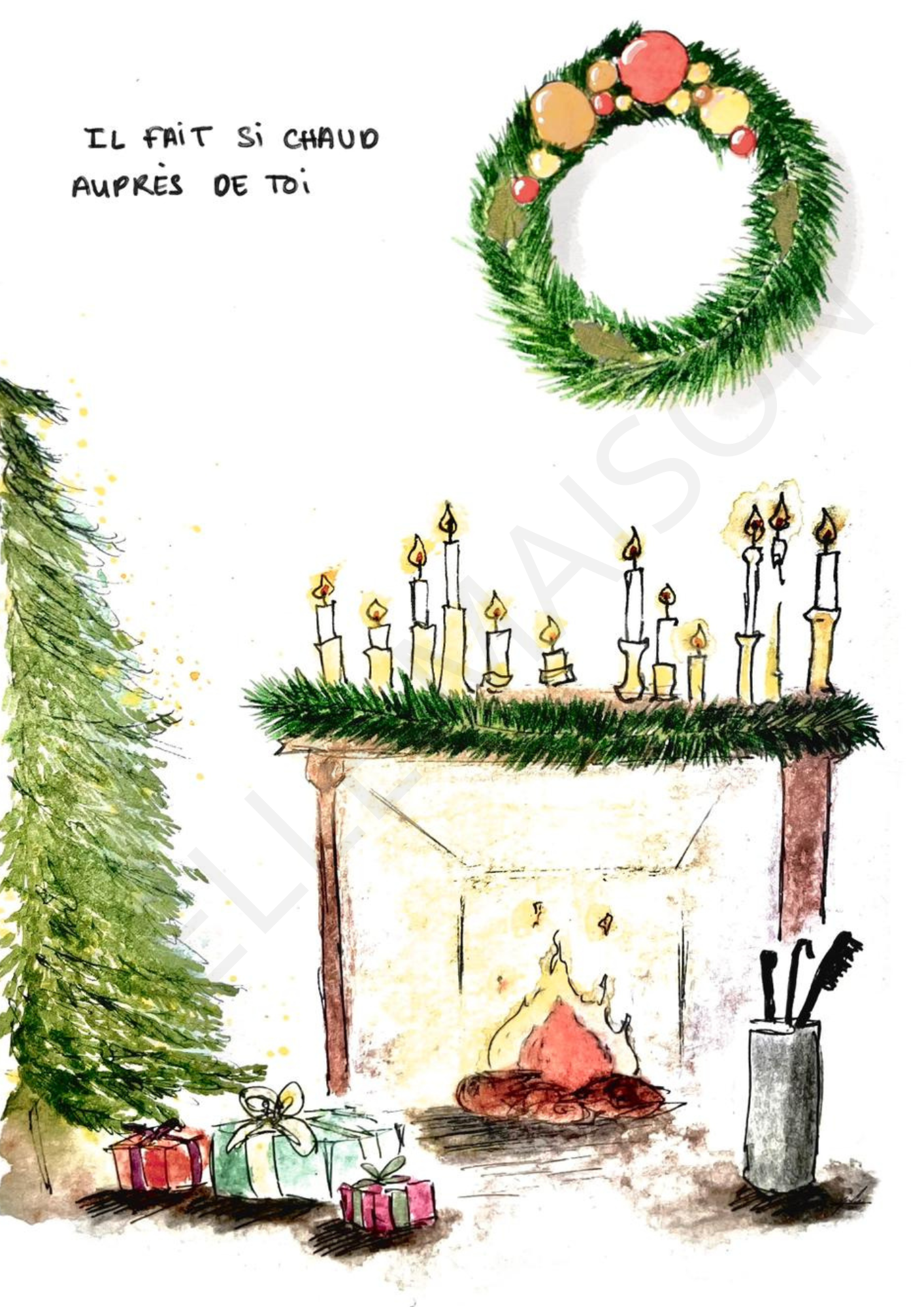 Illustration à l'aquarelle - Il fait si chaud auprès de toi