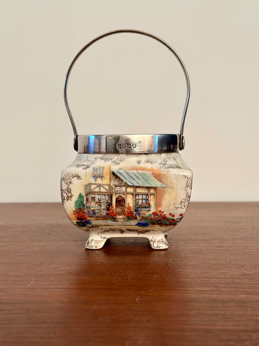 Sucrier vintage cottage anglais - produit chiné