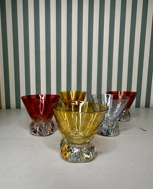 Lot de minis verres colorés - produits chinés
