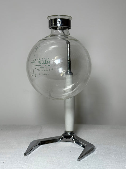 Cafetière ancienne Hellem en verre Pyrex (6 tasses) - produit chiné