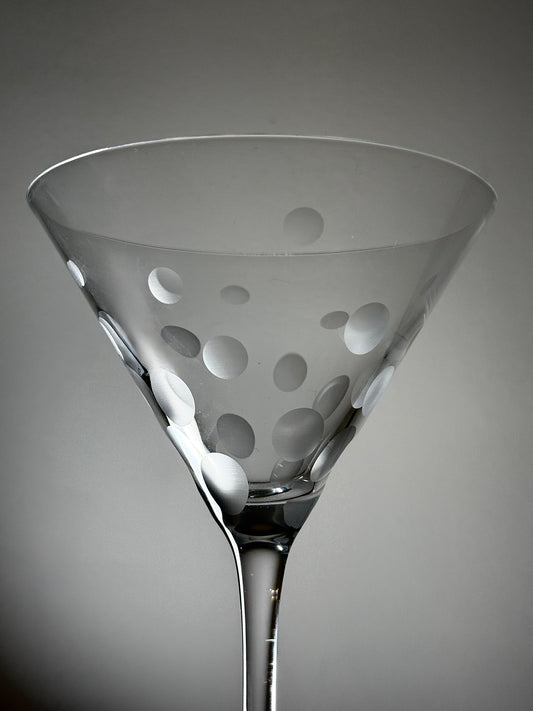 Paire de verres à cocktail pois givrés - produits chinés