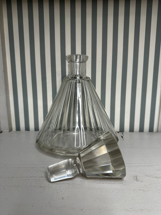 Carafe à whisky en verre strié - produit chiné