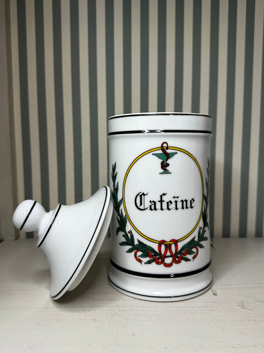 Pot d’apothicaire « Caféine » en porcelaine - produit chiné