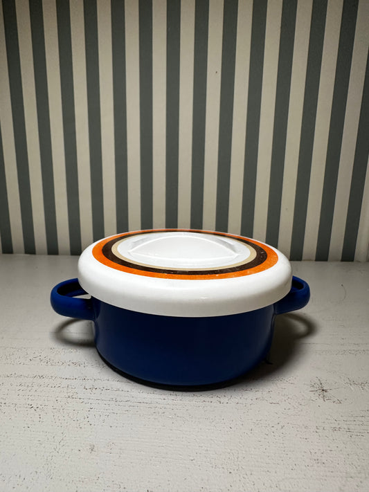Mini cocotte vintage en fonte émaillée - produit chiné