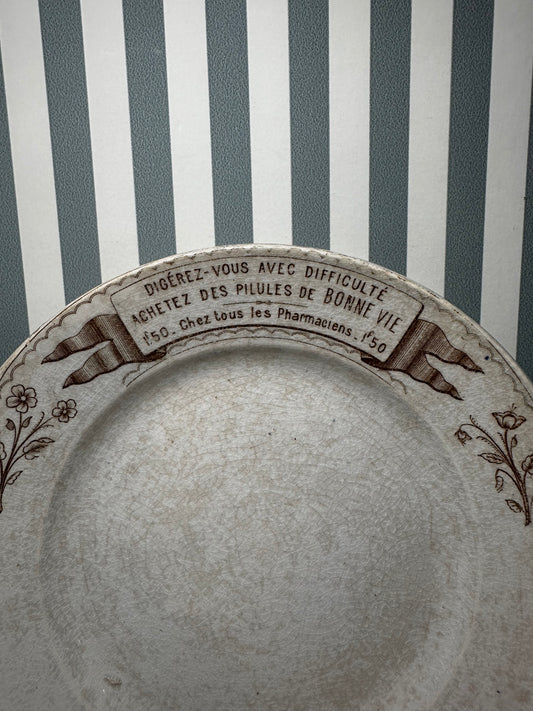 Assiettes publicitaire “Pilules de Bonne Vie” - produits chinés