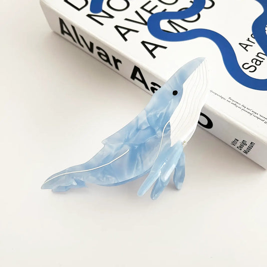 Barrette baleine bleue
