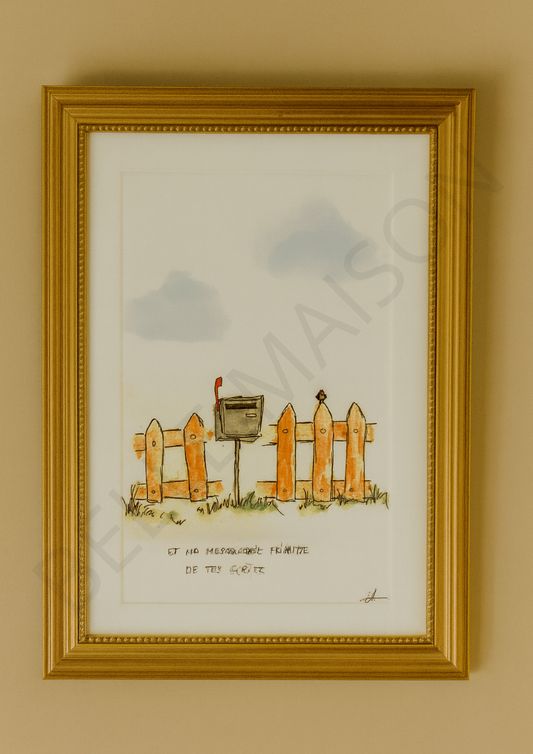 Illustration à l'aquarelle - Et ma messagerie friande de tes écrits