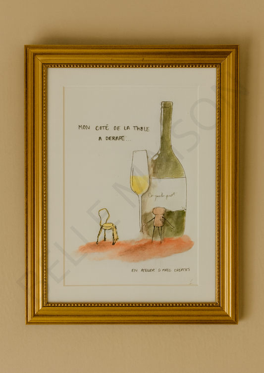 Illustration à l'aquarelle - Mon côté de la table a dérapé