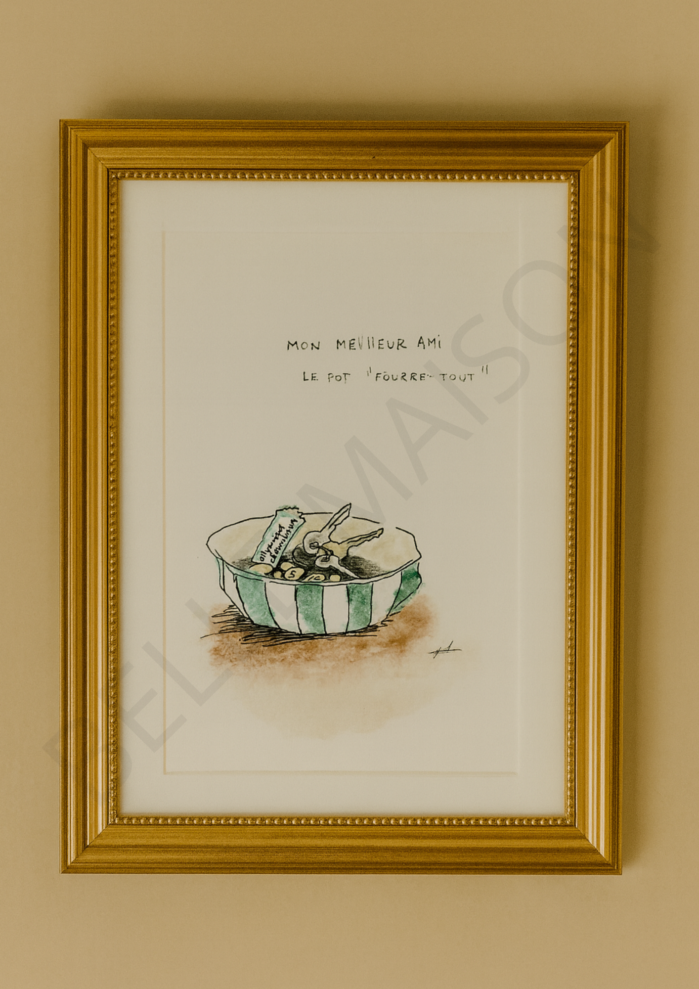 Illustration à l'aquarelle - Mon meilleur ami... le pot fourre-tout