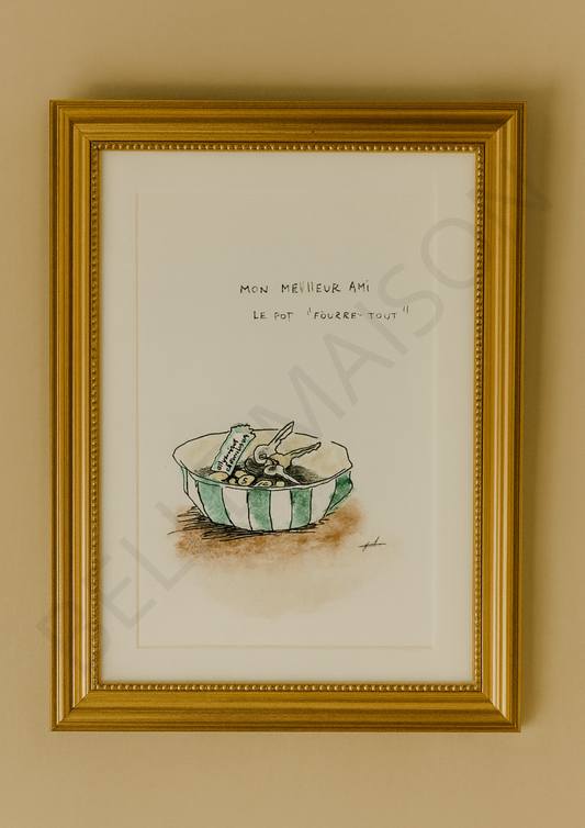 Illustration à l'aquarelle - Mon meilleur ami... le pot fourre-tout