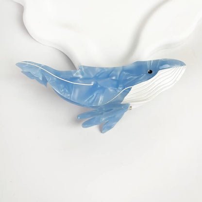 Barrette baleine bleue