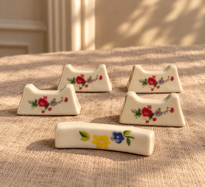 Porte-couteau vintage fleuri - objets chinés