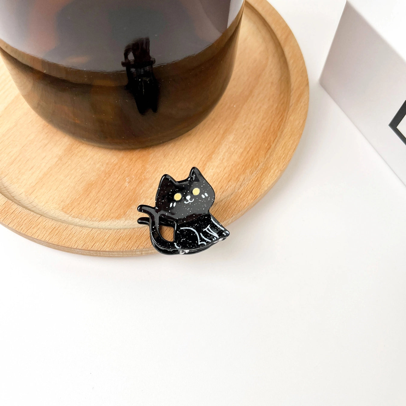 Mini pince à cheveux chat noir
