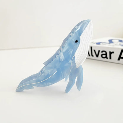 Barrette baleine bleue