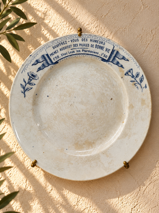 Assiettes publicitaire “Pilules de Bonne Vie” - produits chinés