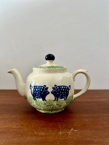 Théière aux petits cochons - produit chiné