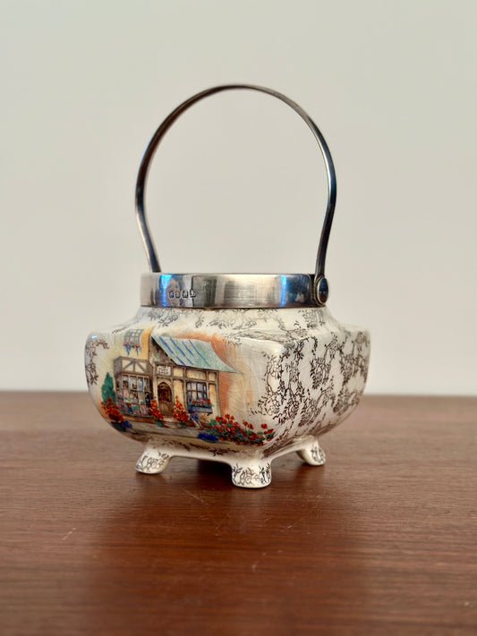Sucrier vintage cottage anglais - produit chiné