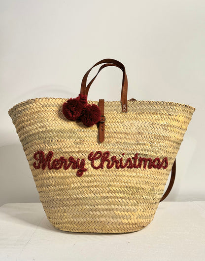 Panier-hotte XXL brodé "Merry Christmas"