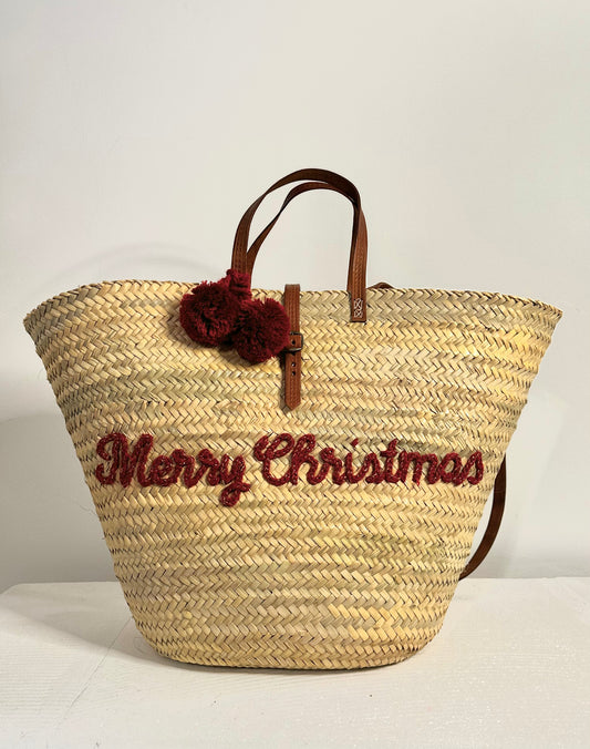Panier-hotte XXL brodé "Merry Christmas"