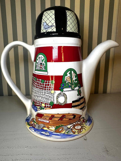 Théière anglaise en forme de phare - produit chiné