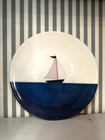 Assiette voilier - produit chiné