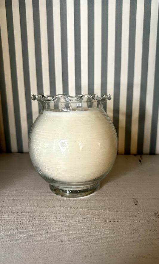 Bougie en verre - linge propre