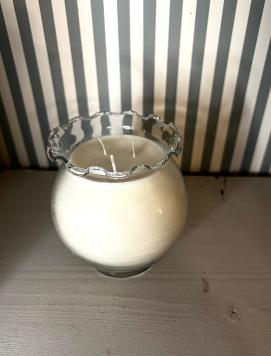 Bougie en verre - linge propre