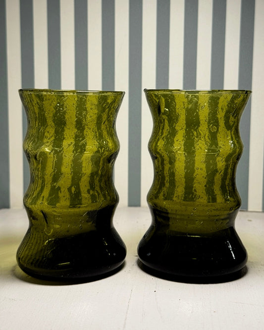 Lot de 6 verres en verre vert - produits chinés