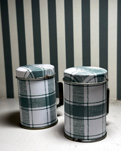 Salière & poivrière motif vichy - produits chinés