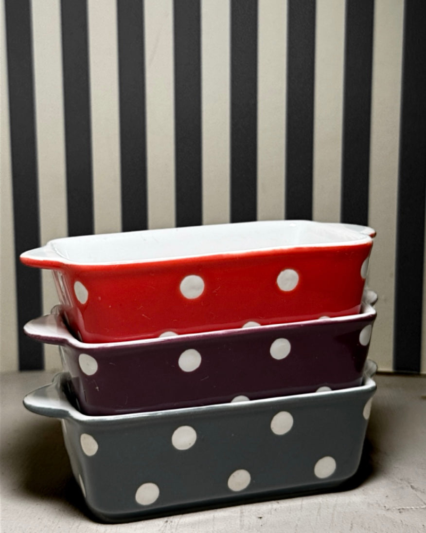 Lot de 3 ramequins à pois vintage - produits chinés