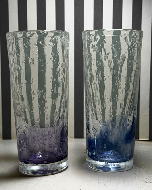 Lot de 4 verres soufflés multicolores - produits chinés