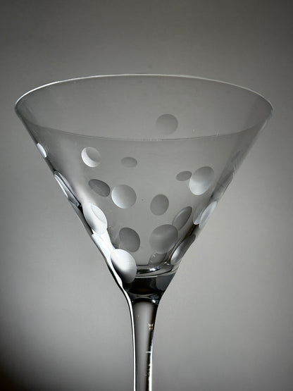 Paire de verres à cocktail pois givrés - produits chinés