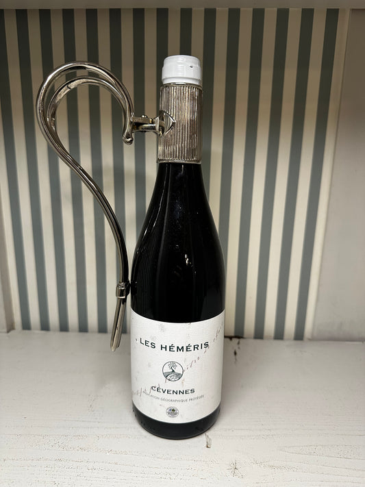 Porte-bouteille design en métal chromé - produit chiné