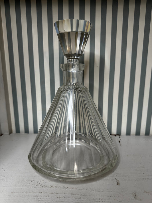 Carafe à whisky en verre strié - produit chiné