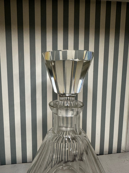 Carafe à whisky en verre strié - produit chiné