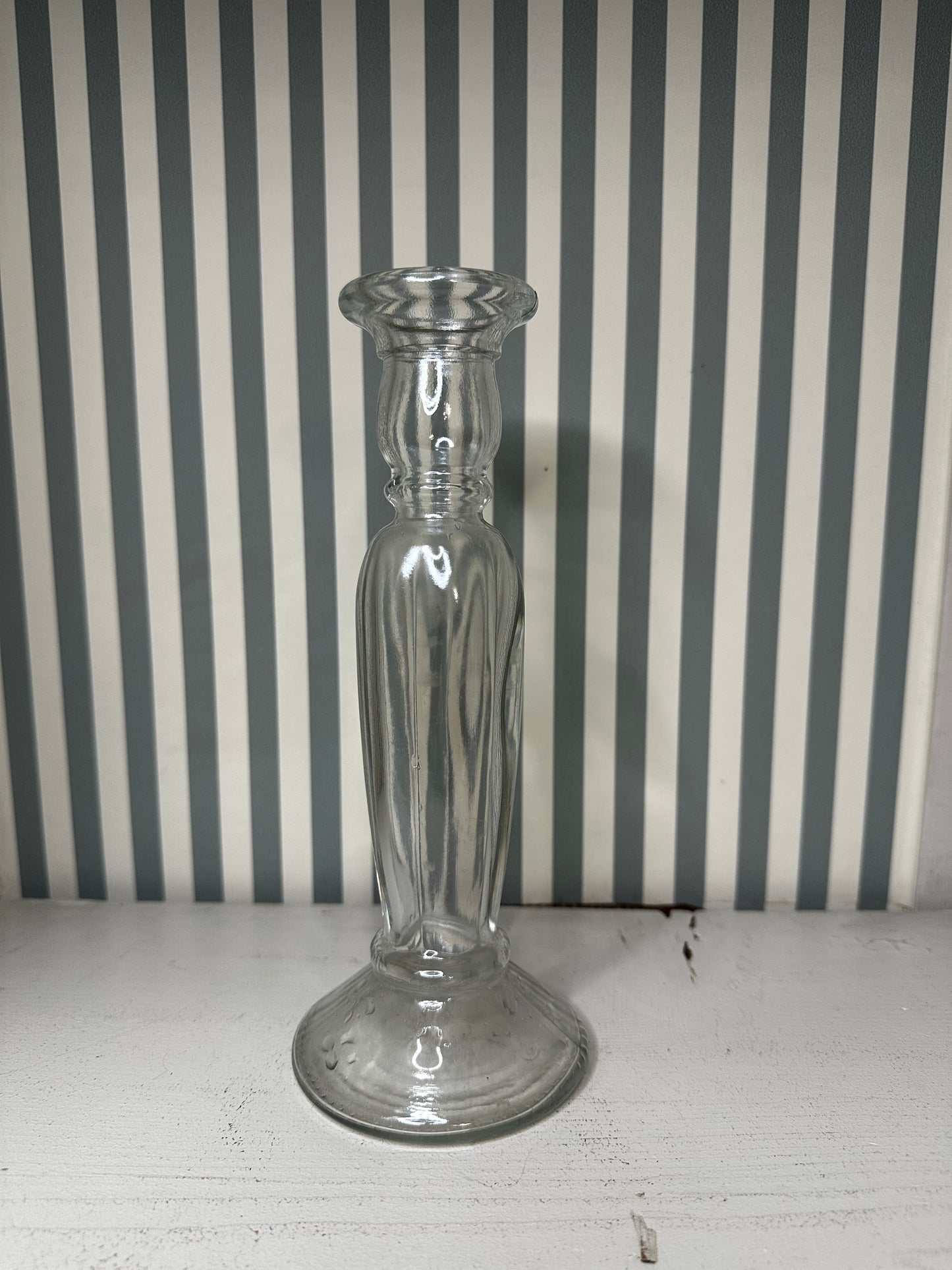 Bougeoir/Soliflore ancien en verre  - produit chiné