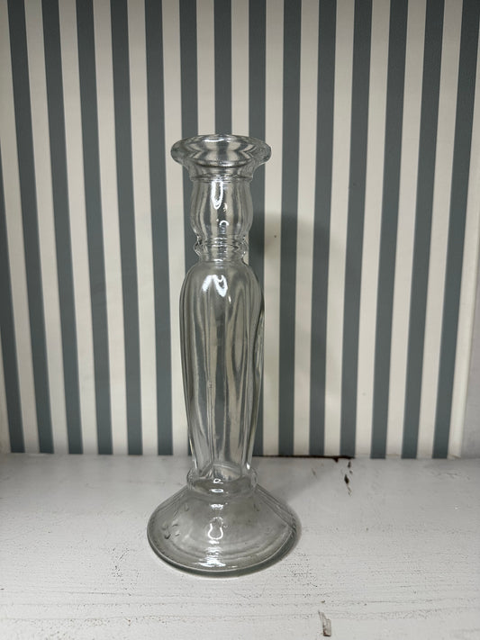 Bougeoir/Soliflore ancien en verre  - produit chiné