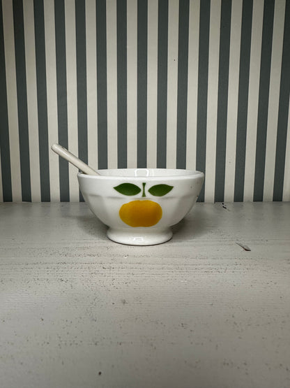 Petit bol clémentine + cuillère en céramique - produits chinés