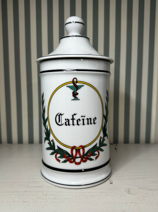 Pot d’apothicaire « Caféine » en porcelaine - produit chiné