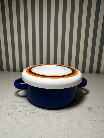 Mini cocotte vintage en fonte émaillée - produit chiné