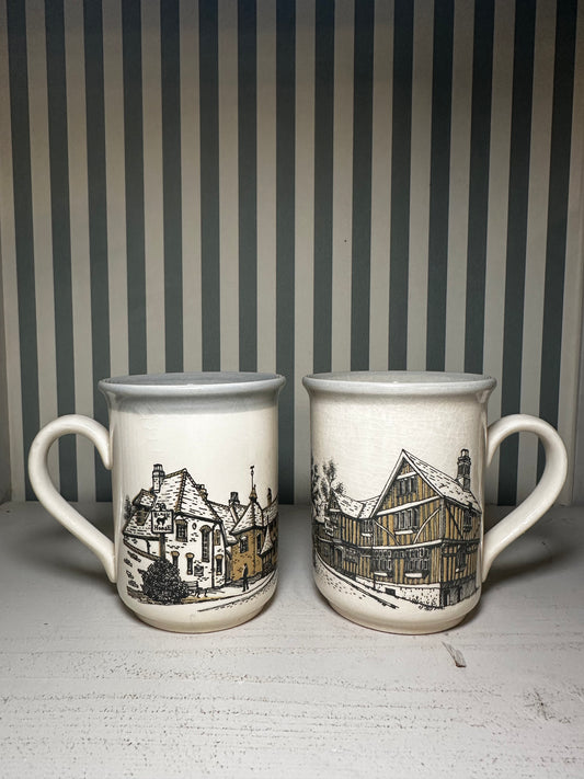 Mug décor maisons England - produit chiné