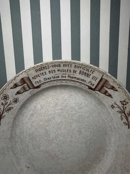 Assiettes publicitaire “Pilules de Bonne Vie” - produits chinés