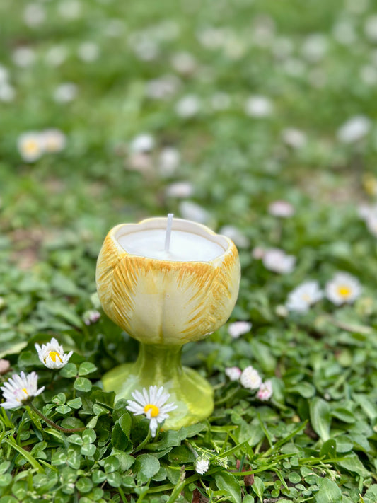 Bougie fleur - herbe coupée