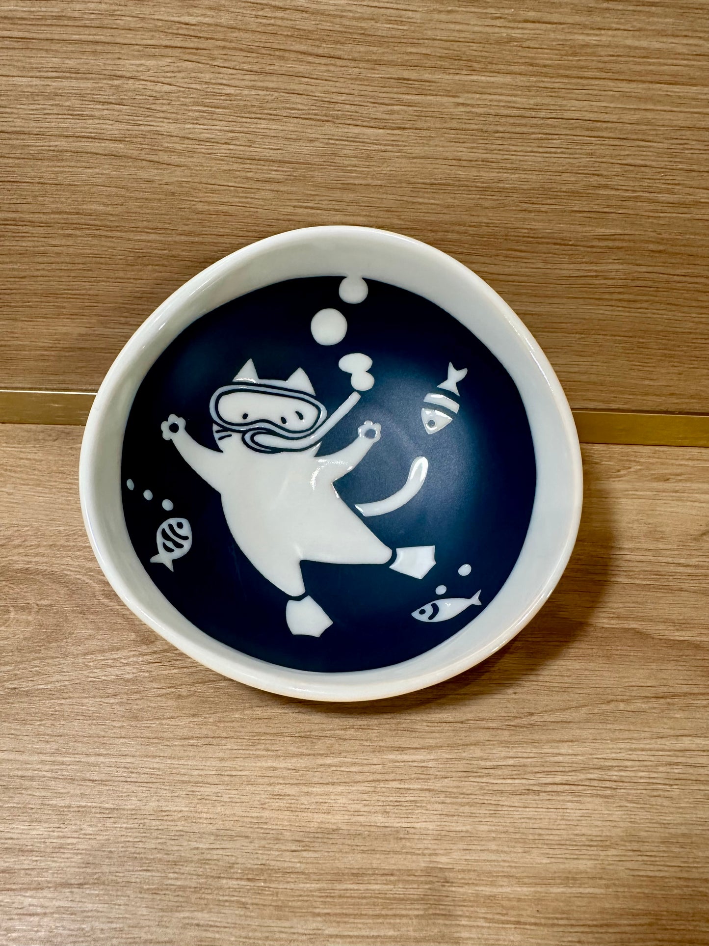 Bol chat plongeur - produit chiné