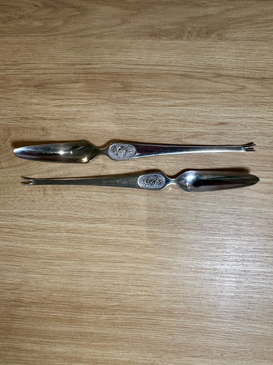 Duo de couverts à crustacés vintage - produits chinés