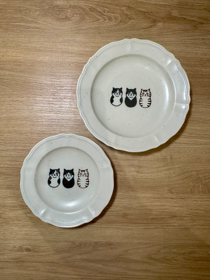 Assiettes motif chats (2 tailles) - produits chinés