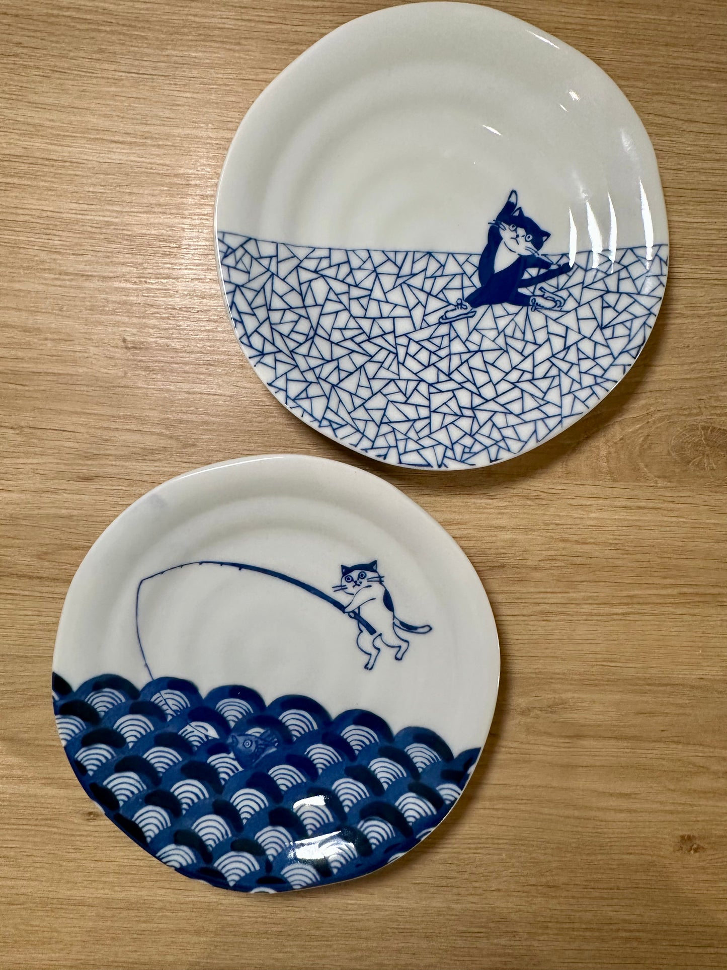 Assiettes à dessert chat - produits chinés