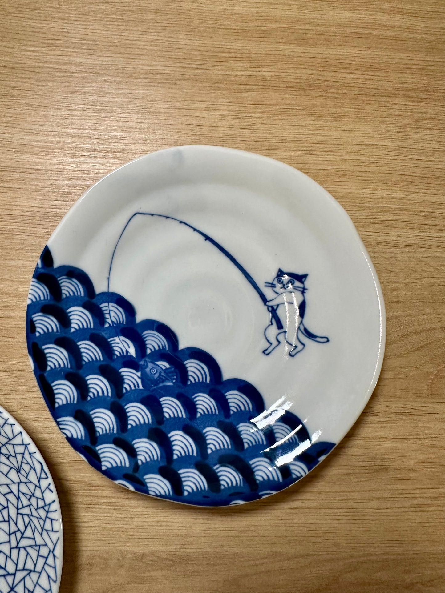 Assiettes à dessert chat - produits chinés