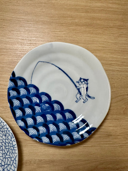 Assiettes à dessert chat - produits chinés