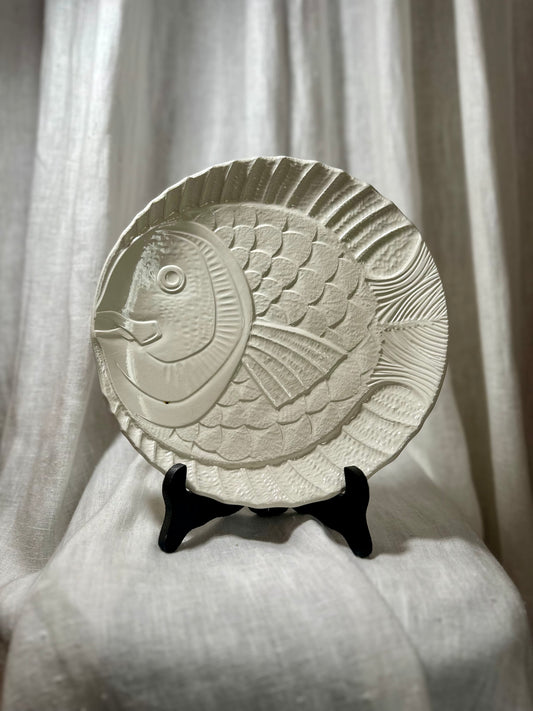 Assiette poisson Sarreguemines - produit chiné